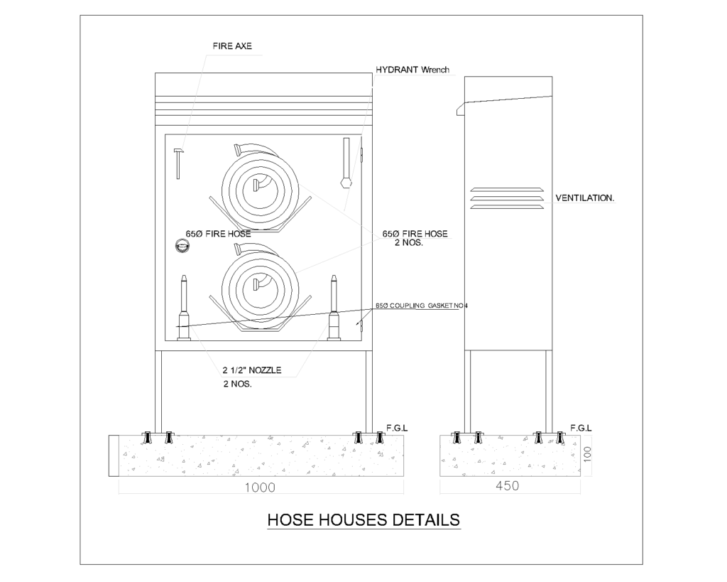 Wet Fire Hydrant Installation Details — PIV, Hose House and Guard Posts screenshot